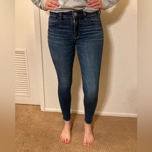 AEO high rise jeggings blue